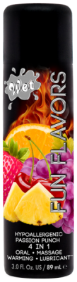 Разогревающий съедобный лубрикант 4 в 1 Wet Fun Passion Gleitgel (Фрукты), 89 мл