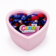 Масажна свічка з ароматом чорниці Candy Blueberry у формі серця, 70 мл