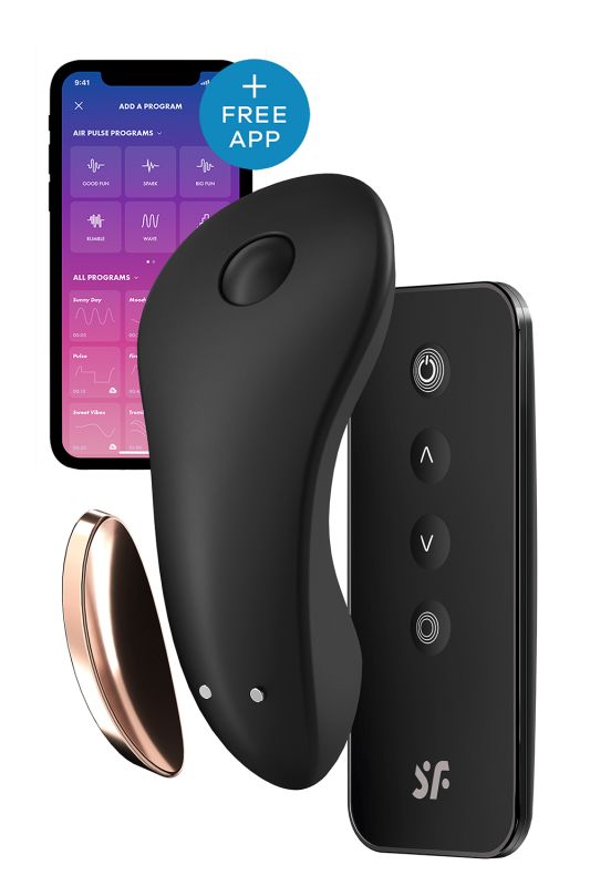 Вібратор у трусики з пультом та функцією керування зі смартфона Satisfyer Little Secret чорний вид 2