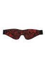 Маска на глаза черная Dream Тoys Blaze Deluxe Blindfold с красным узором в виде вышивки вид 3