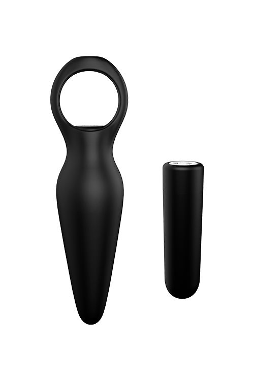 Анальна пробка з вібрацією Dream Toys CHEEKY LOVE TAPERED PLUG BLACK вид 4