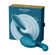 Інноваційний подвійний безконтактний вібратор-стимулятор Womanizer Duo 2 Petrol бірюзовий