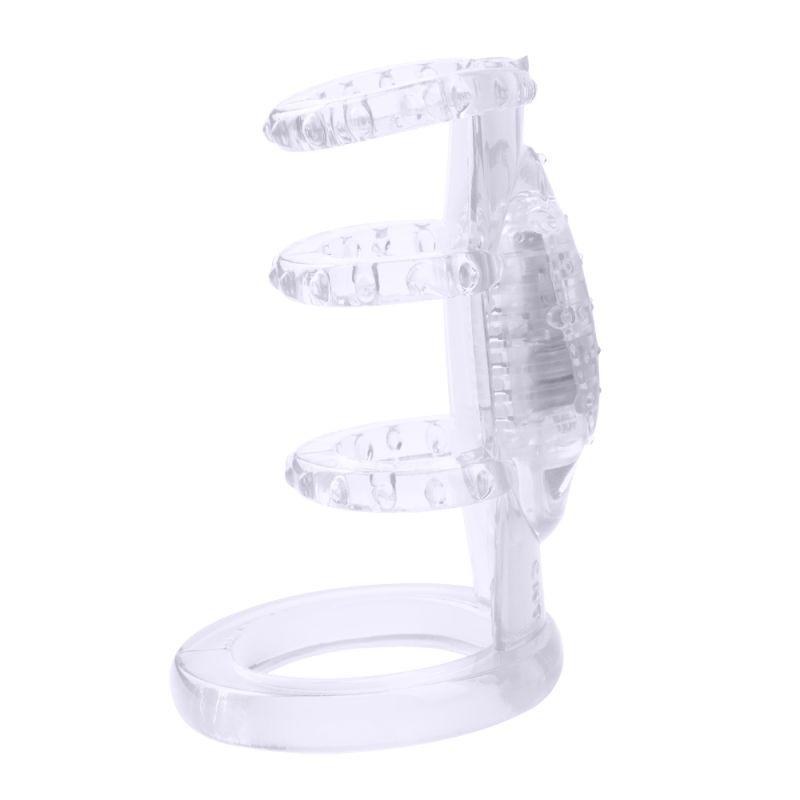 Насадка с вибрацией Chisa Get Lock Vibrating Cock Cage и эрекционными кольцами вид 4