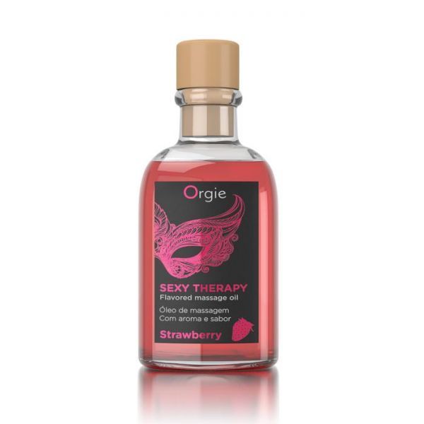 Набір Orgie SEXY THERAPY Strawberry: їстівна масажна олія зі смаком полуниці+перо вид 4