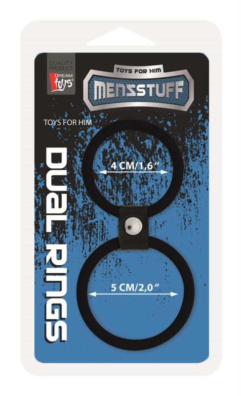 Ерекційне кільце MENZSTUFF DUAL RINGS, BLACK вид 3