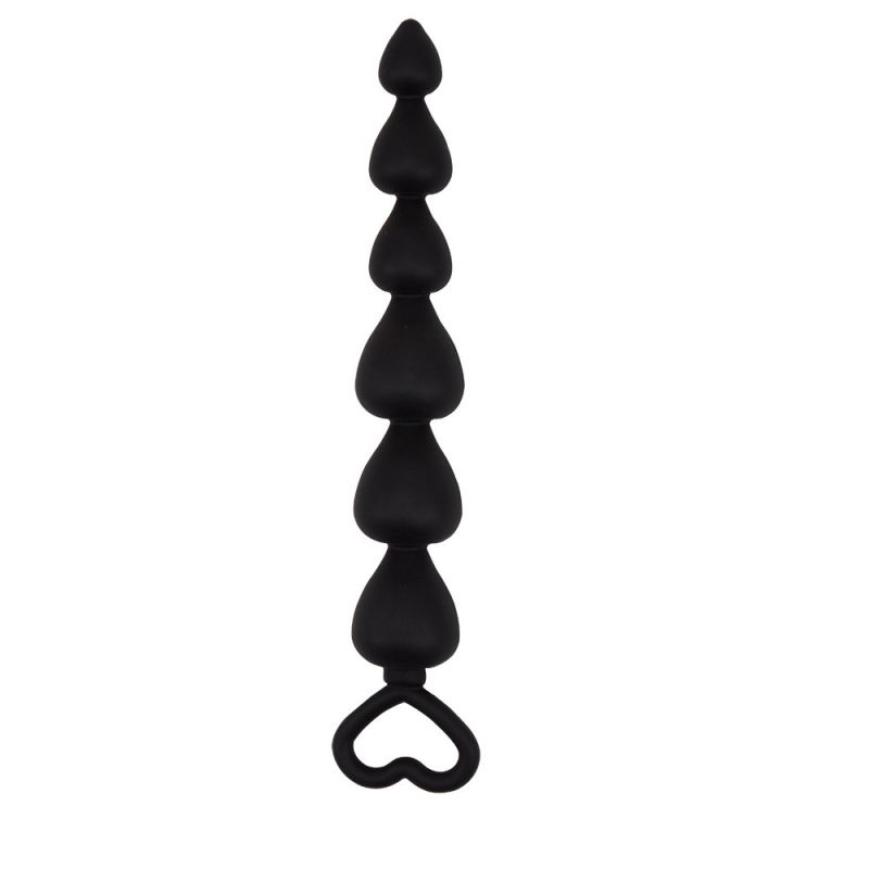 Анальная ёлочка сердечки Chisa Black Mont Elite Lover's Beads 17 см / 2,5 см вид 3