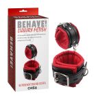 Наручники чорні Chisa Behave!Luxury Fetish з м'якою червоною підкладкою вид 2