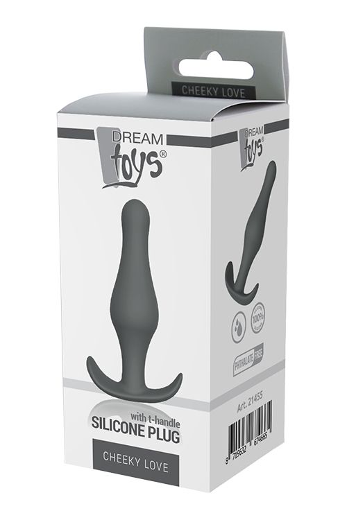 Анальний плаг GREY PLUG WITH T-HANDLE вид 3