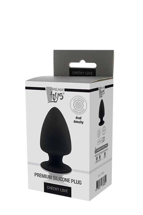 Термоактивна анальна пробка PREMIUM SILICONE PLUG S BLACK вид 3
