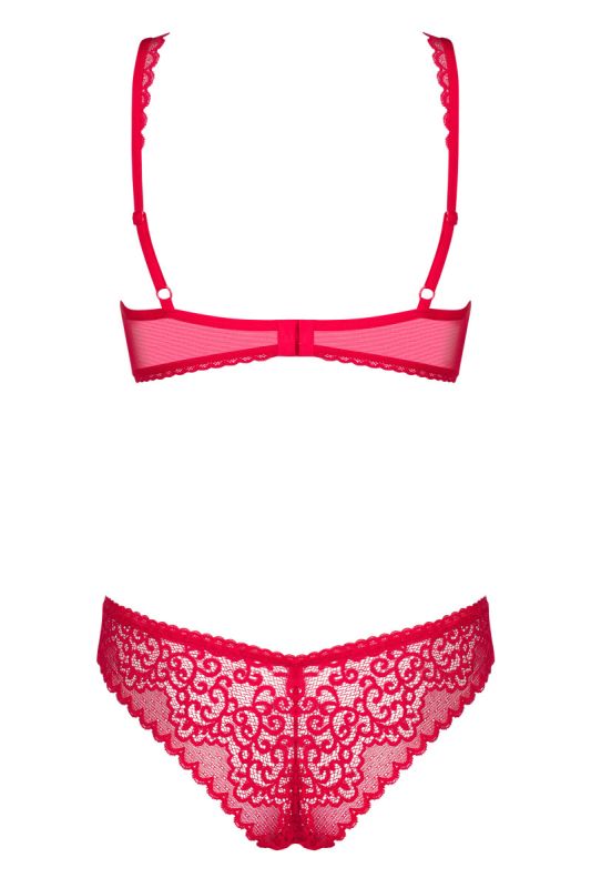 Комплект Obsessive ROUGEBELLE red underwire bra вид 3
