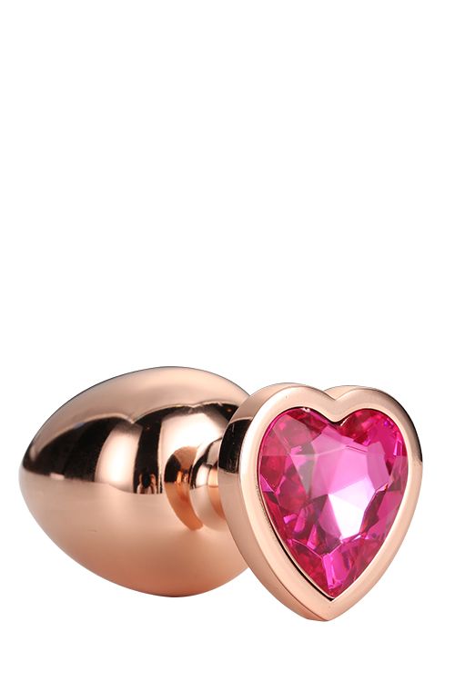 Анальна пробка з серцем GLEAMING LOVE ROSE GOLD PLUG LARGE вид 5