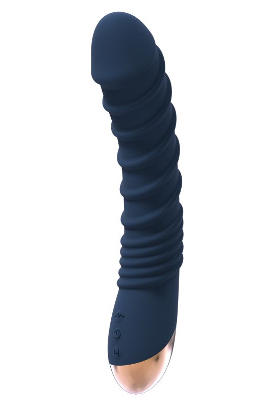 Вібромасажер з функцією нагріву Dream Тoys Goddess Collection Aeolus рельєфний, синій вид 3