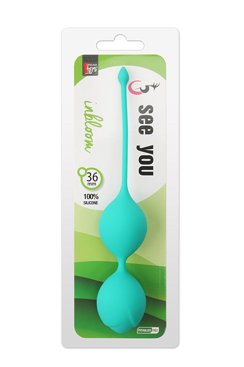 Вагінальні кульки SEE YOU IN BLOOM DUO BALLS 36MM GREEN вид 3