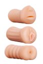 Набор реалистичных мастурбаторов REALSTUFF 3 IN 1 FLESH