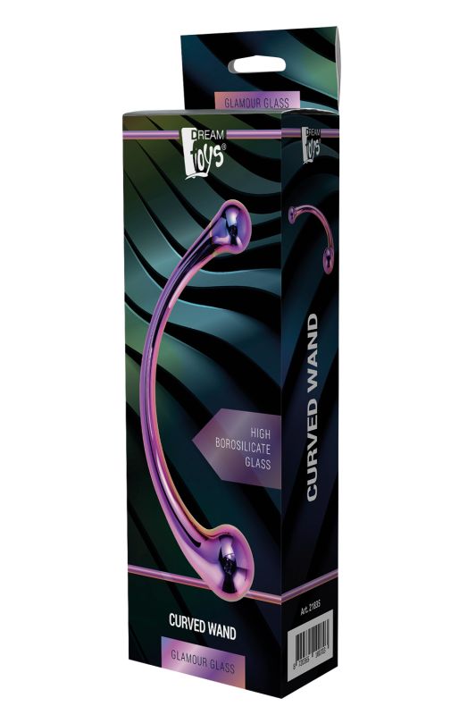 Вигнутий скляний фалоімітатор Dream Toys GLAMOUR GLASS CURVED WAND вид 3