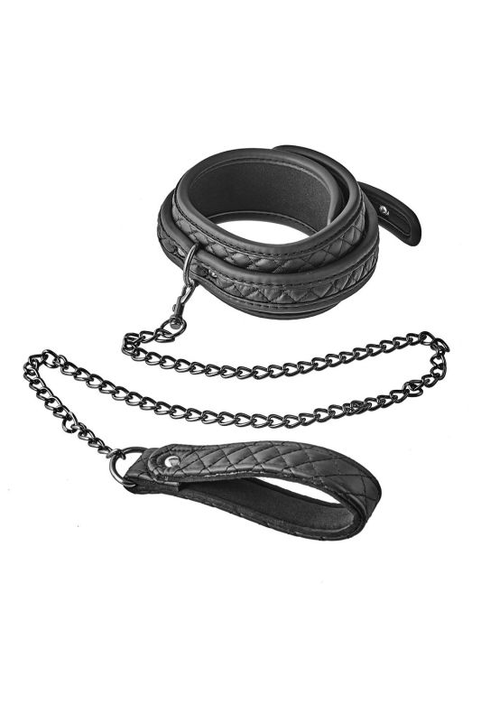 Нашийник з повідцем Dream Toys BLAZE COLLAR LEASH DIAMOND BLACK вид 2