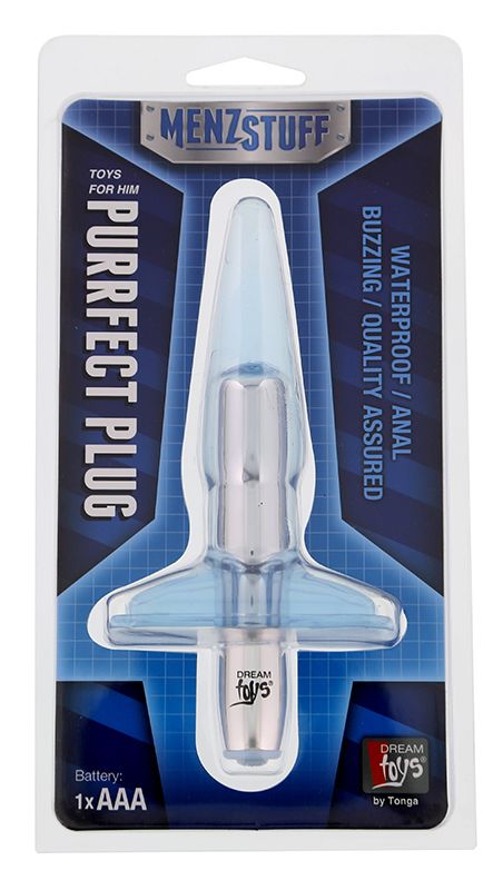 Плаг з вібрацією MENZSTUFF PURRFECT PLUG, CLEAR BLUE вид 3