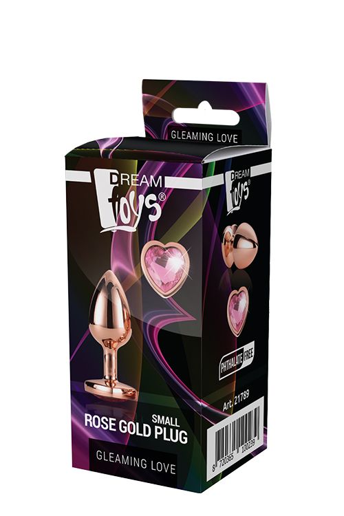 Анальна пробка з серцем GLEAMING LOVE ROSE GOLD PLUG SMALL вид 3