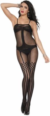 Бодістокінг із інтимним вирізом Music Legs чорний, S-L
