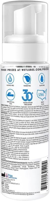 Wet Hygienic Foaming Toy Cleaner, Очищувач для секс-іграшок без спирту, на водній основі, 222 мл вид 3