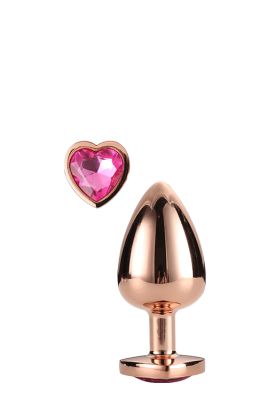 Анальна пробка з серцем GLEAMING LOVE ROSE GOLD PLUG SMALL