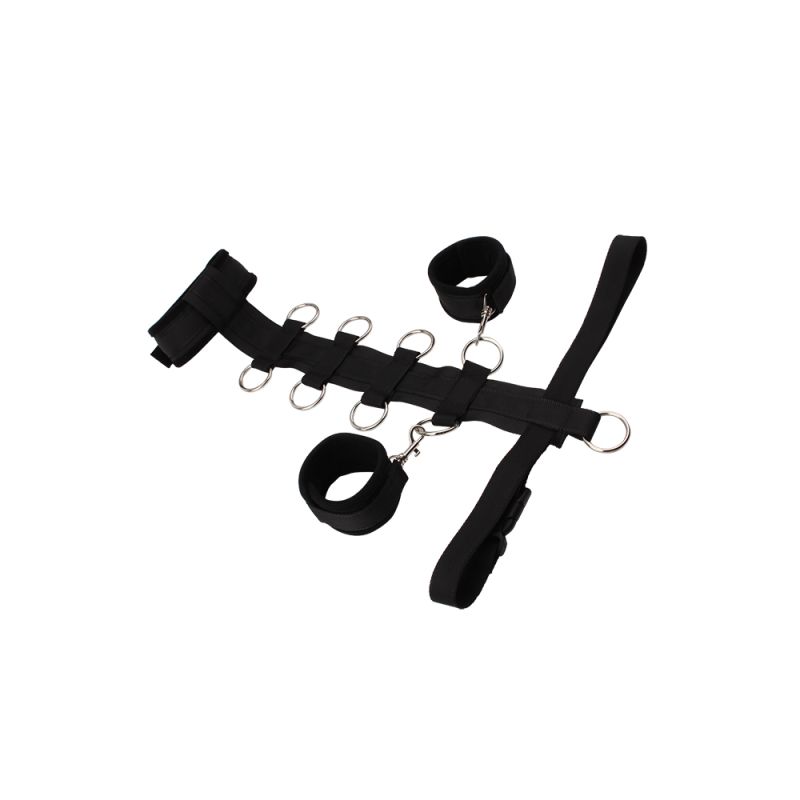 Набор для бондажа Chisa Behave Be My My Slave Set с ошейником и наручниками, чёрный вид 4