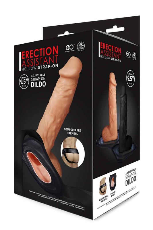 Страпон чоловічий порожнистий NMC LUST 9.5 INCH HOLLOW STRAP-ON FLESH вид 3