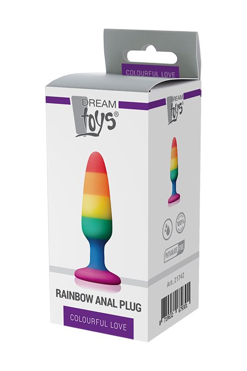 Райдужний анальний плаг COLOURFUL LOVE RAINBOW ANAL PLUG SMALL вид 3