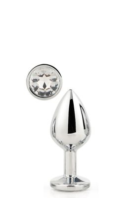 Анальна пробка з каменем GLEAMING LOVE SILVER PLUG SMALL