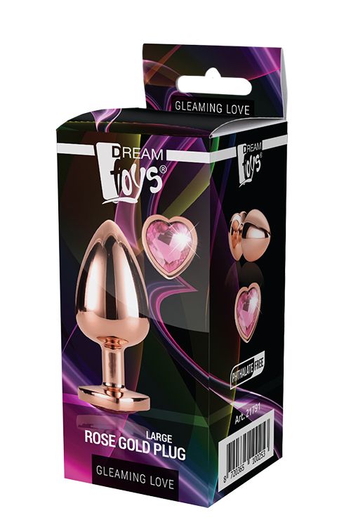 Анальна пробка з серцем GLEAMING LOVE ROSE GOLD PLUG LARGE вид 3