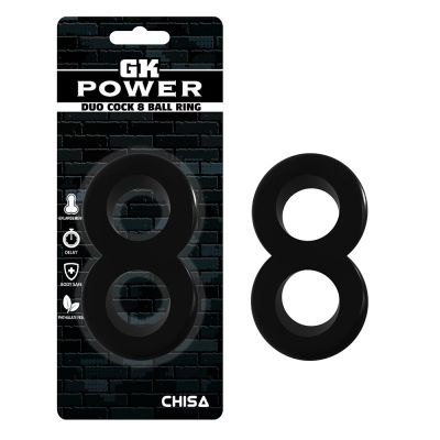 Эрекционное кольцо двойное Chisa GK Power, чёрный