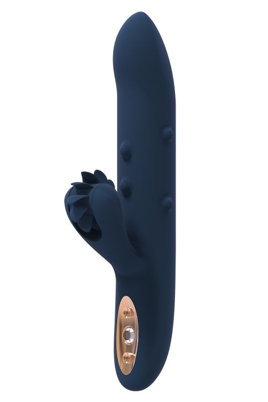 Вібратор з кульками, що рухаються Dream Тoys Goddess Collection ATHENA і відростком, що обертається, синій вид 3