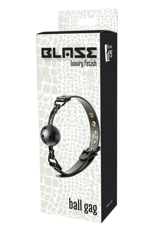 Кляп 4,7 см BLAZE LUXURY BALL GAG CROCO BLACK вид 3