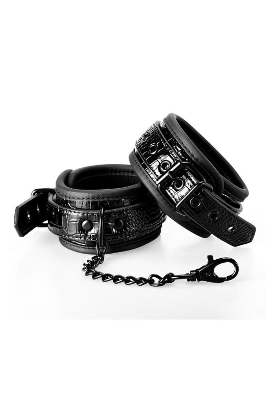 Наручники BLAZE LUXURY HANDCUFF CROCO BLACK вид 4