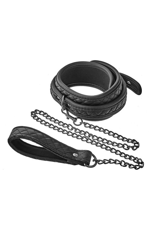 Нашийник з повідцем Dream Toys BLAZE COLLAR LEASH DIAMOND BLACK вид 5