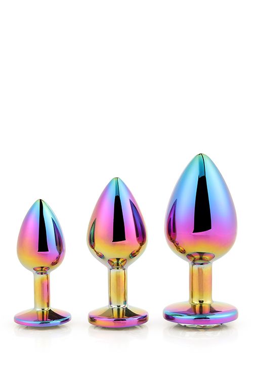 Набір райдужних анальних пробок GLEAMING LOVE MULTICOLOUR PLUG SET вид 4