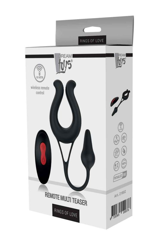 Мульти вібратор для пар з анальною пробкою RINGS OF LOVE REMOTE MULTI TEASER вид 3