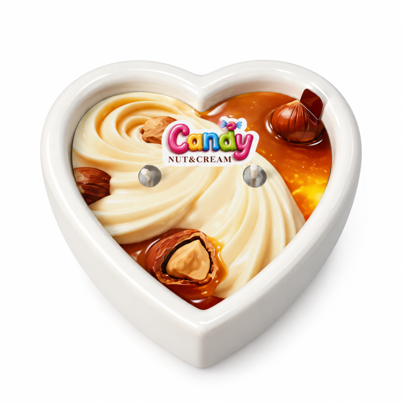 Масажна свічка з ароматом горіхового крему Candy Nut Cream у формі серця, 70 мл вид 2