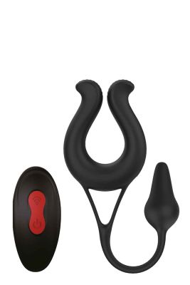 Мульти вібратор для пар з анальною пробкою RINGS OF LOVE REMOTE MULTI TEASER