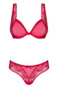 Комплект Obsessive ROUGEBELLE red underwire bra