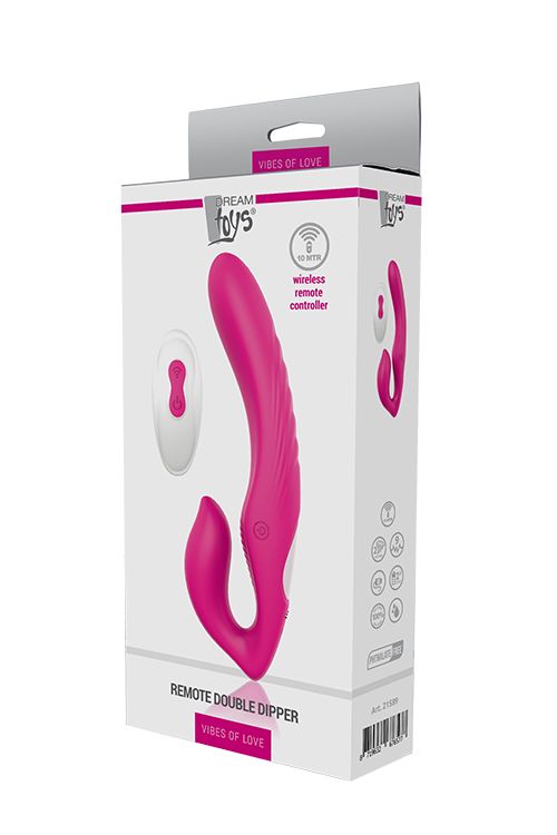 Безремневий страпон VIBES of LOVE REMOTE DOUBLE DIPPER вид 3