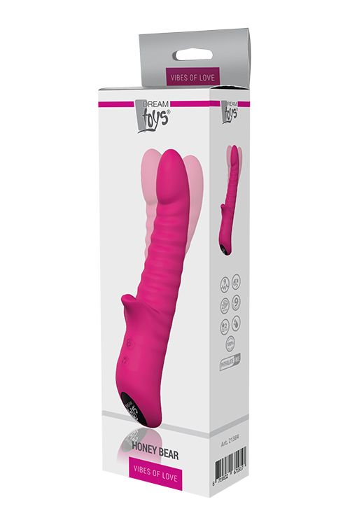 Подвійний вібратор Dream Toys Vibes Of Love Honey Bear Magenta рожевий вид 6