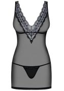 Сорочка 869-CHE-1 chemise Obsessive L / XL чорна