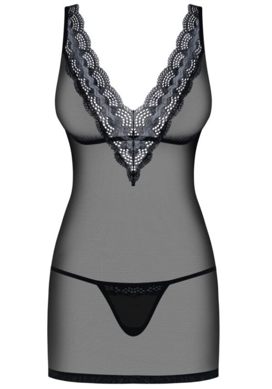 Сорочка 869-CHE-1 chemise Obsessive L / XL чорна вид 2