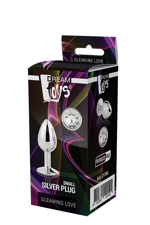 Анальна пробка з каменем GLEAMING LOVE SILVER PLUG SMALL вид 3