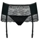 Пояс для чулок стринги Obsessive Miamor S/M черный