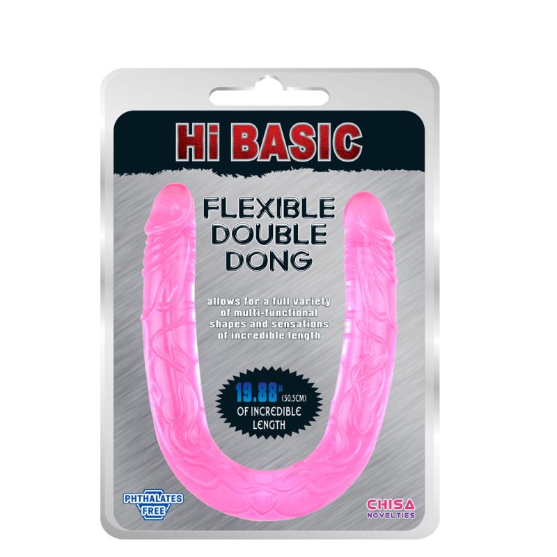 Двойной фаллоимитатор Chisa HI BASIC реалистичный, розовый вид 6