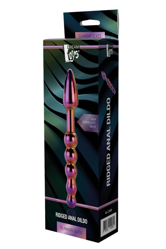Скляний Анальний стимулятор Dream Toys GLAMOUR GLASS RIDGED ANAL DILDO вид 3