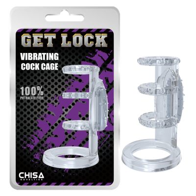 Насадка с вибрацией Chisa Get Lock Vibrating Cock Cage и эрекционными кольцами