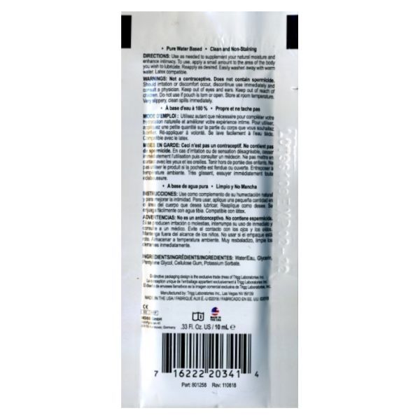 ПРОБНИК/Лубрикант на водной основе Wet original, 10 мл вид 3